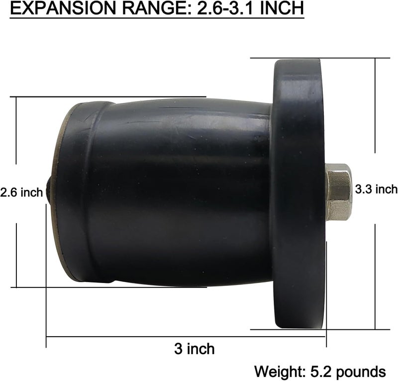 ROLING Pool scupper Plug，Mechanical Test Plug,Test Plugs for Plumbing,Drain cleanout Plug,Basement Sewer Drain Cap,Sewer Test Plug. (2.6-3.1 inch) - Image 4
